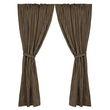 Black Check Panels Curtain Set of 2 84